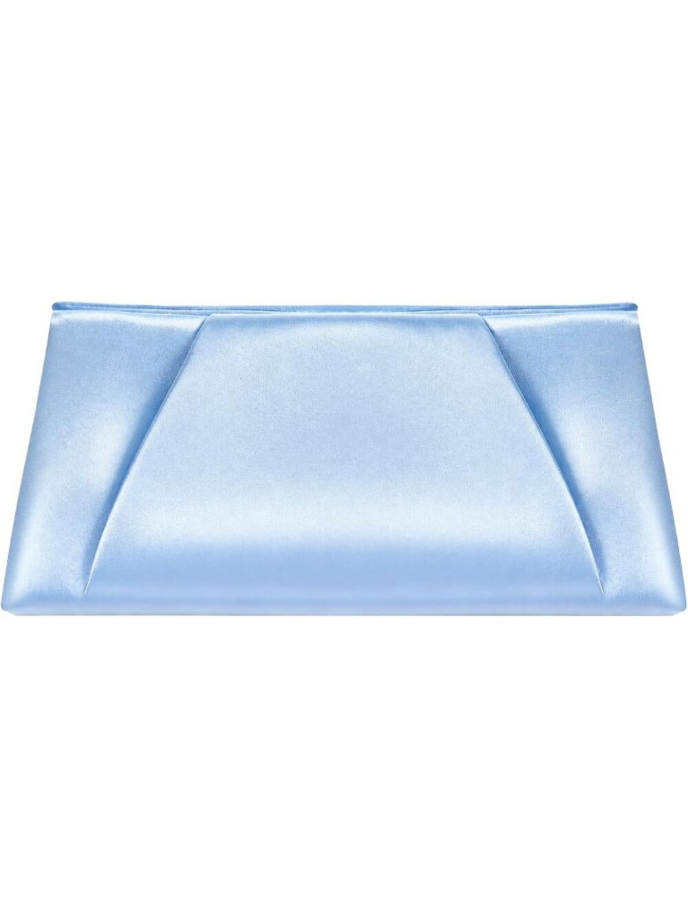 Women's Light Blue Satin Pleated Clutch Purse Elegant Prom Party Evening Bag